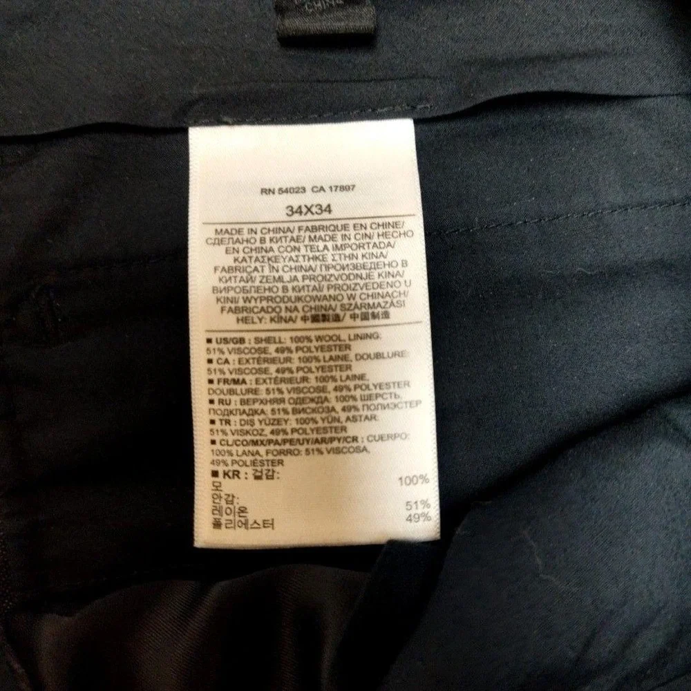 Banana Republic Pants Mens 34x34 Gray Plaid Wool Trabaldo Togna‎ Slim